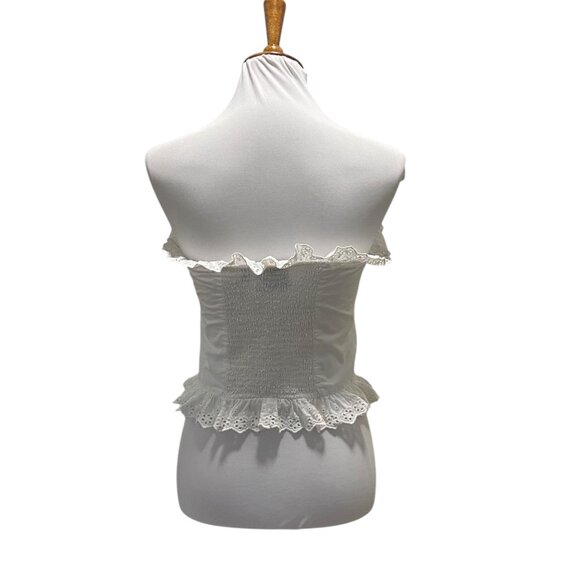 Reclaimed Vintage Strapless Top White Size 6 - Picture 13 of 15